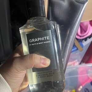 Bath & Body Works Graphite 3-in-1 Hair, Face & Body Wash and body cream